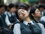 路上で寝る女性　埼玉県　さいたま市　2024年05月30日